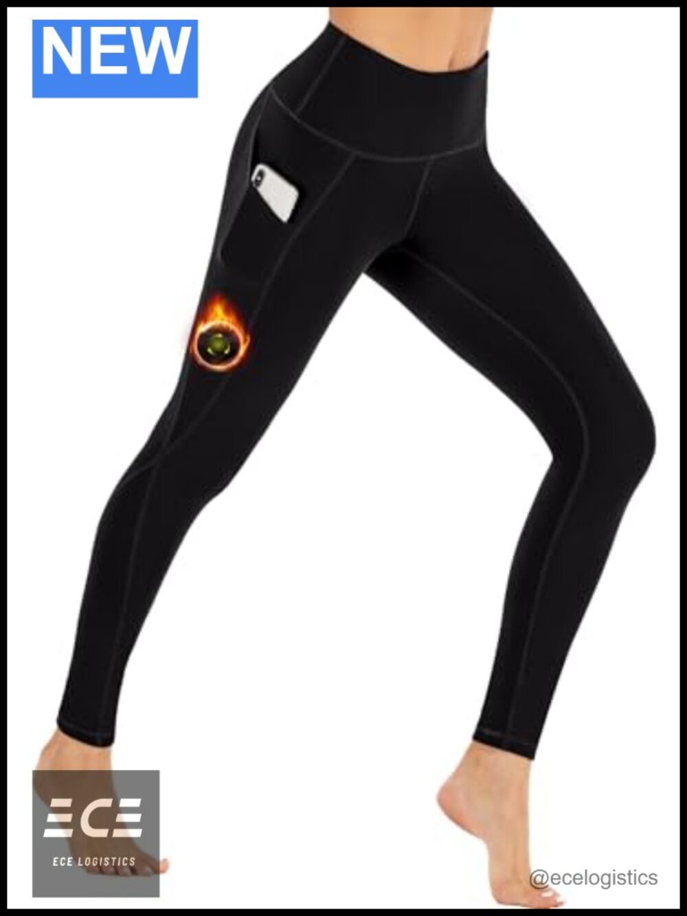 Fleece Lined Leggings Thermal Warm Winter Tights with Pockets